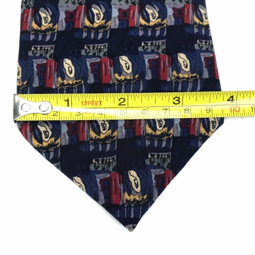 Jerry J. Garcia Tie Blue Opaque Multicolor Artist Silk Collector Necktie 56" - Picture 9 of 10